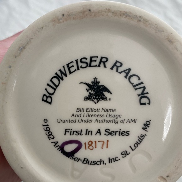 Vintage 1992 Budweiser Racing Series Stein. Bill Elliot x Junior Johnson - Picture 3 of 5